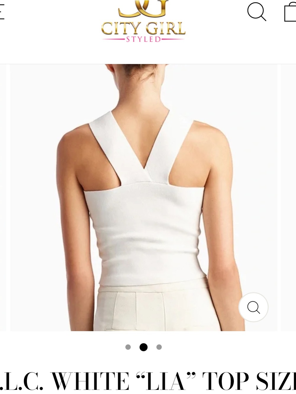 A.L.C. White Lia Square-Neck Cropped Tank - Picture 2 of 5